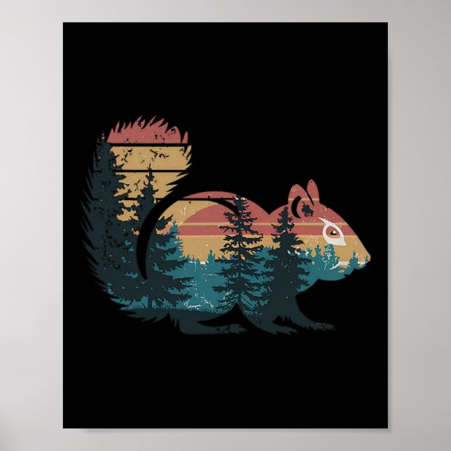 Chipmunk Hunting Hiking Outdoor Camping Forest Men Poster (Front)