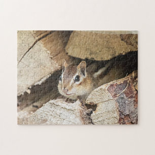 Chipmunk in a wood pile jigsaw puzzle
