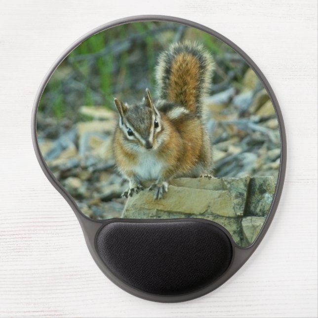 Chipmunk in Glacier National Park Gel Mouse Pad (Front)