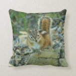 Chipmunk in Glacier National Park I Throw Pillow