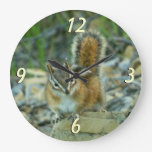 Chipmunk in Glacier National Park Large Clock