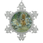 Chipmunk in Glacier National Park Snowflake Pewter Christmas Ornament