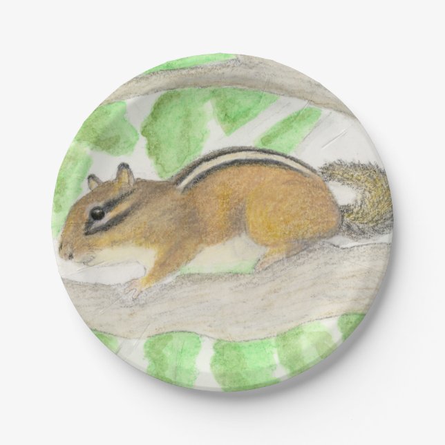 Chipmunk in the Apple Tree Paper Plates (Front)