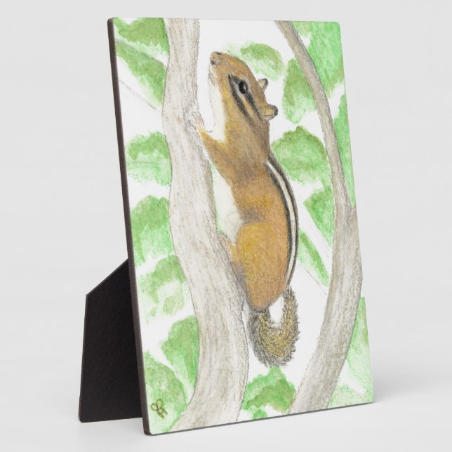 Chipmunk in the Apple Tree Plaque (Side)