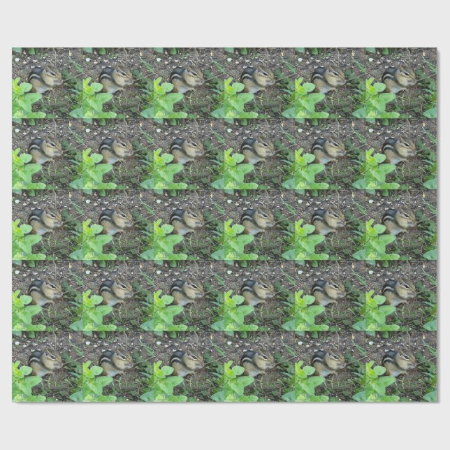 Chipmunk In The Garden Eating Seeds Wrapping Paper (Flat)