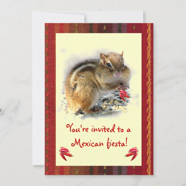 Chipmunk Mexican Fiesta Invitation (Front)