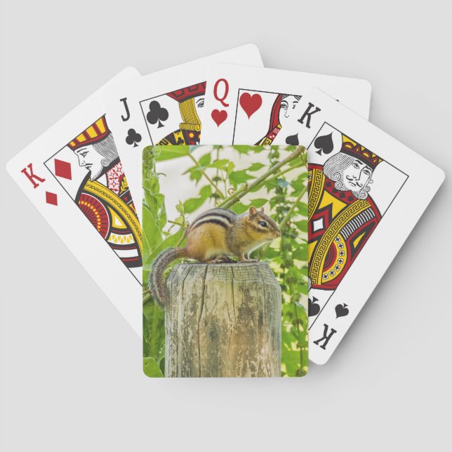 Chipmunk on a Fence Post Poker Cards (Back)