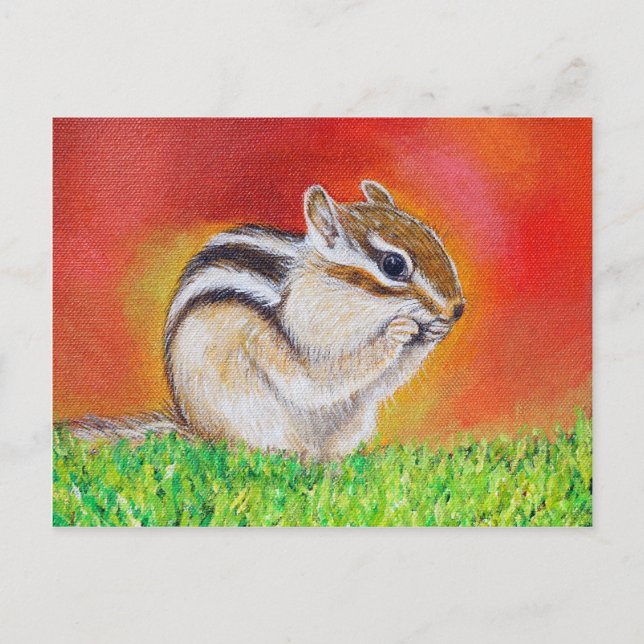 Chipmunk Painting Postcard (Front)