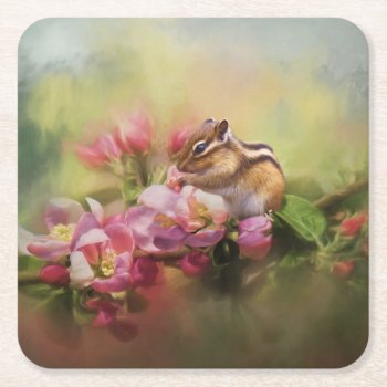 Chipmunk Paper Coaster by Kathys_Gallery at Zazzle
