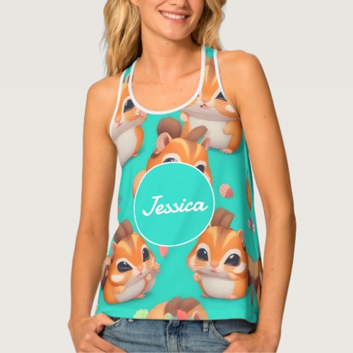 Chipmunk Pastel Colorful Personalized Pattern Tank Top