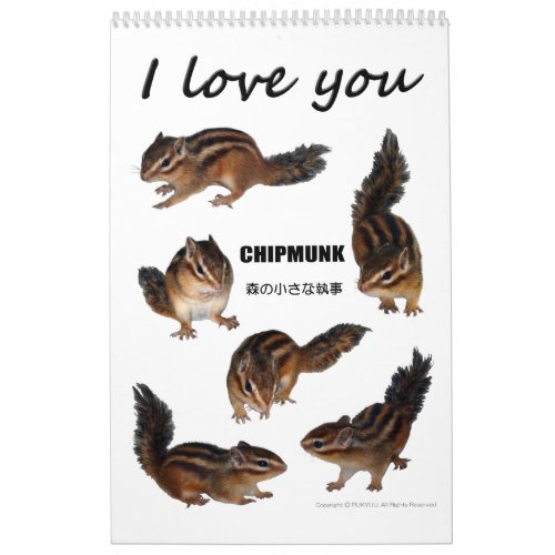 Chipmunk photo　4 calendar