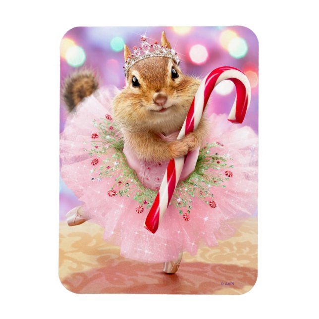 Chipmunk Plum Fairy Magnet (Vertical)