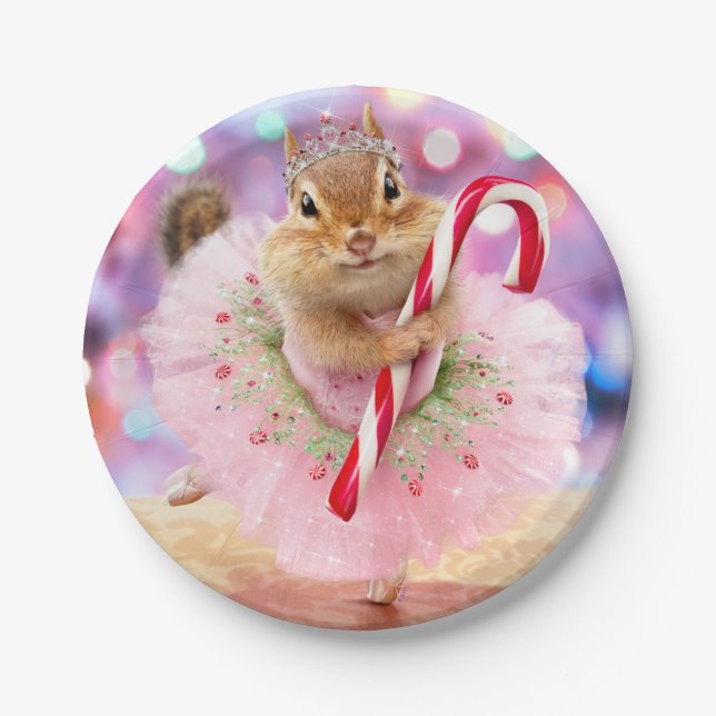 Chipmunk Plum Fairy Paper Plates (Front)