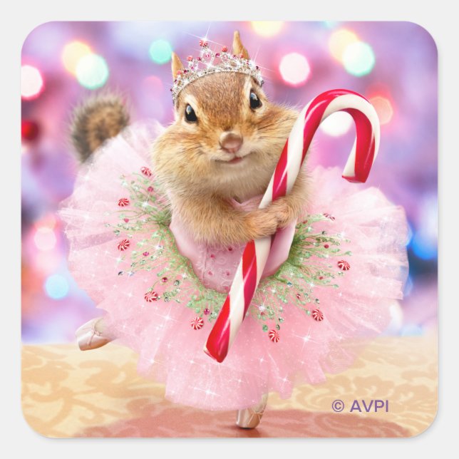 Chipmunk Plum Fairy Square Sticker (Front)