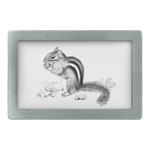 Chipmunk Rectangular Belt Buckle