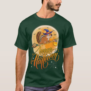 Chipmunk Ride Witch Shot Moon Vintage Chipmunk Hal T-Shirt