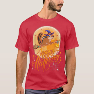 Chipmunk Ride Witch Shot Moon Vintage Chipmunk Hal T-Shirt