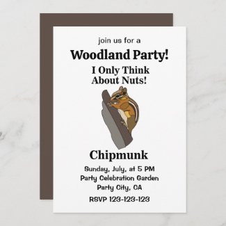 Chipmunk Rodent Funny Woodland Party  Invitation