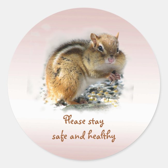 Chipmunk Says Please Stay Safe and Healthy Sticker