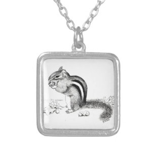 Chipmunk Silver Plated Necklace