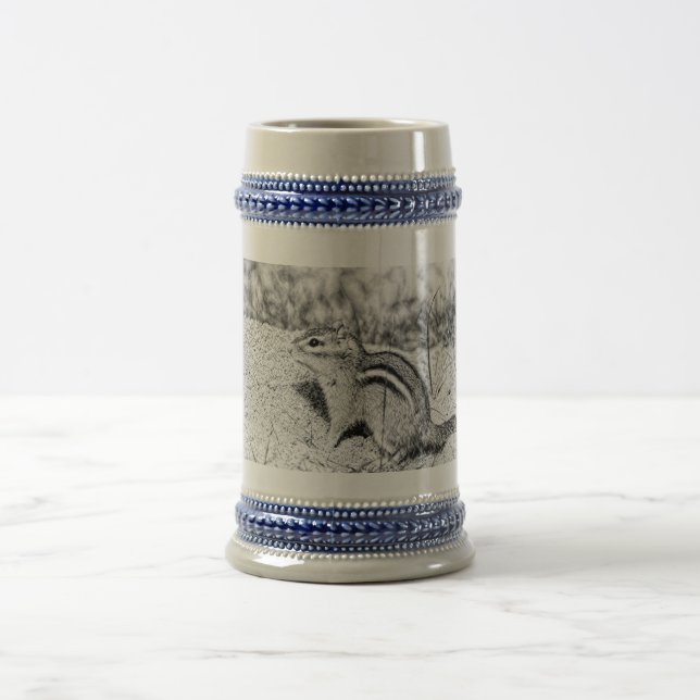 Chipmunk Sketch Beer Stein (Center)