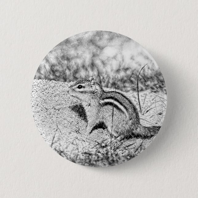 Chipmunk Sketch Button (Front)