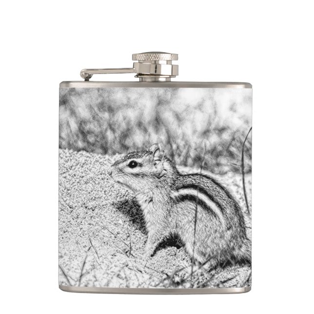 Chipmunk Sketch Flask (Front)