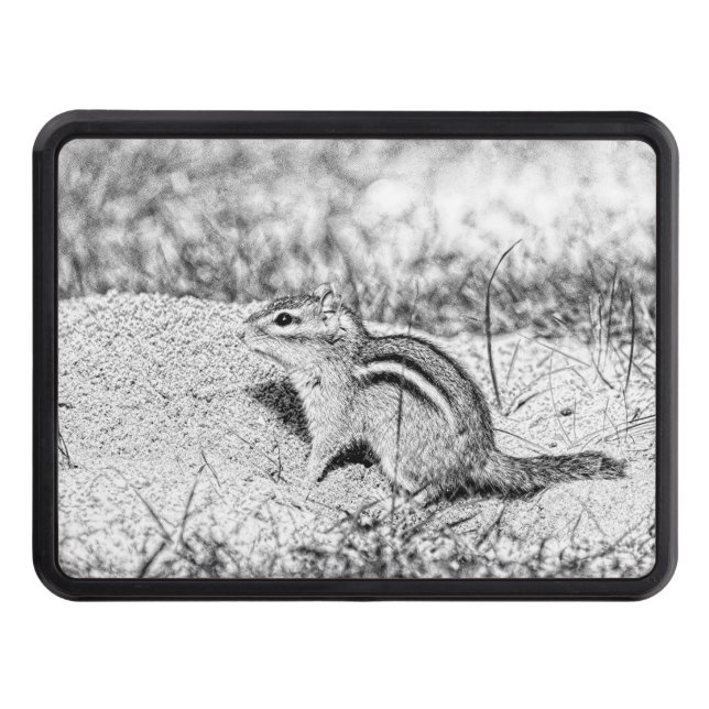 Chipmunk Sketch Hitch Cover (Front)