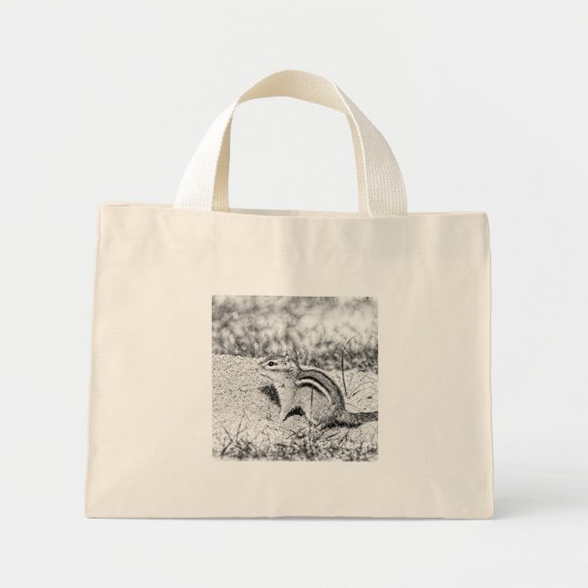 Chipmunk Sketch Mini Tote Bag (Front)