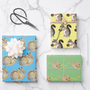 Chipmunk, Squirrel and Mouse Wrapping Paper Sheets