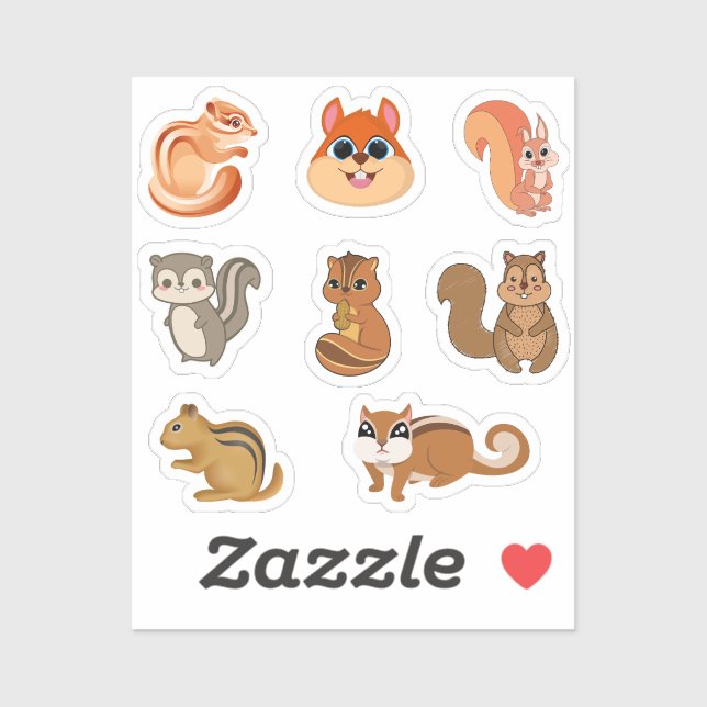 Chipmunk Stickers (Sheet)