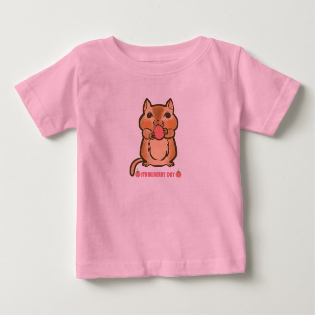 chipmunk strawberry day baby T-Shirt (Front)
