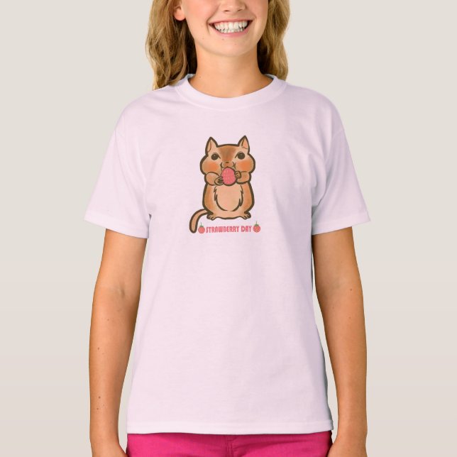 chipmunk strawberry day T-Shirt (Front)