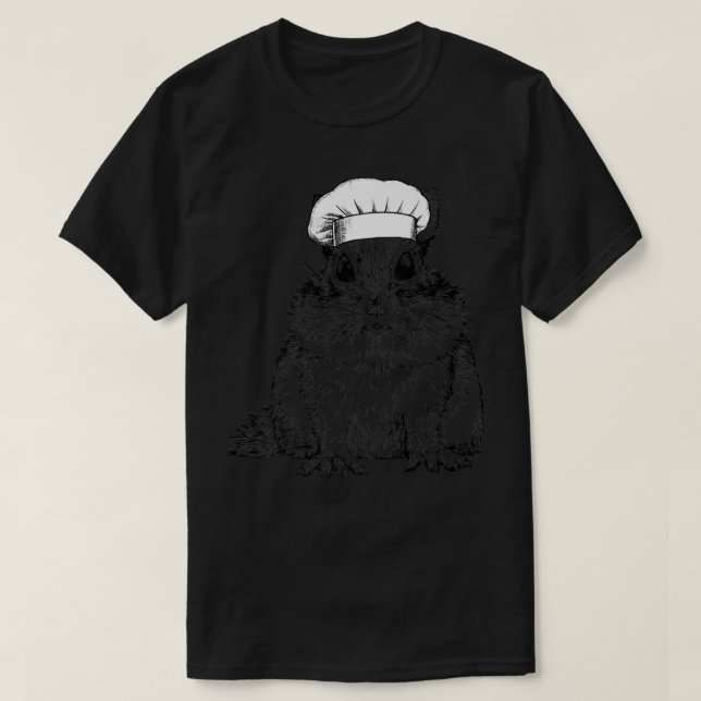 Chipmunk Striped Squirrel Chef Funny Cooking Cook T-Shirt (Design Front)