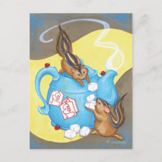 Chipmunk Tea Party Postcard