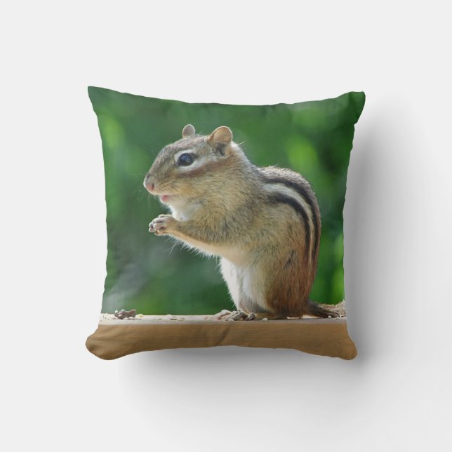 Chipmunk Throw Pillow (Front)