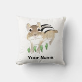 Chipmunk Stuffing His Face Throw Pillow