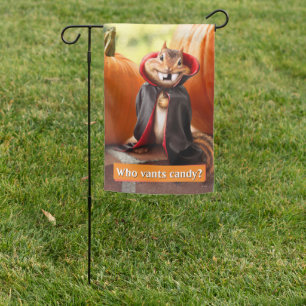 Chipmunk Vampire Garden Flag