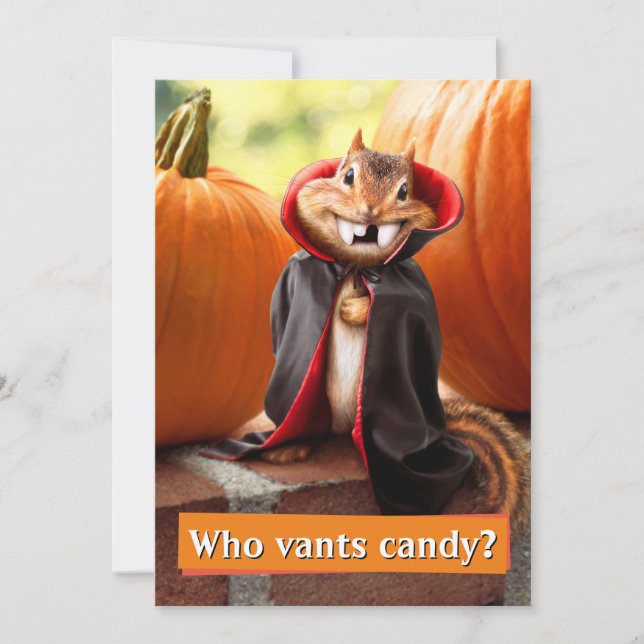 Chipmunk Vampire Invitation (Front)