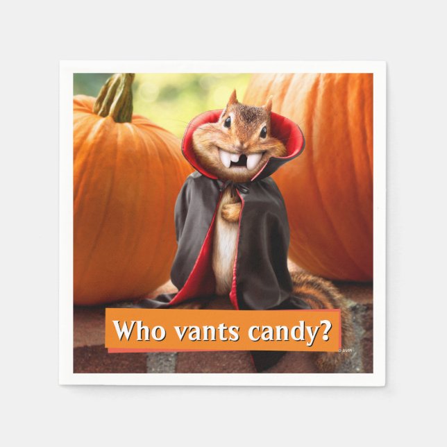 Chipmunk Vampire Napkins (Front)