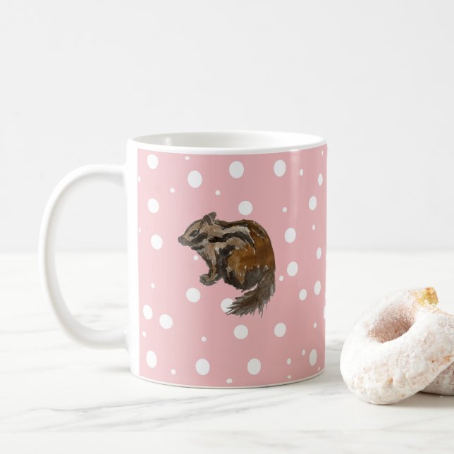 Chipmunk Wilderness Christmas Painting Coffee Mug (With Donut)