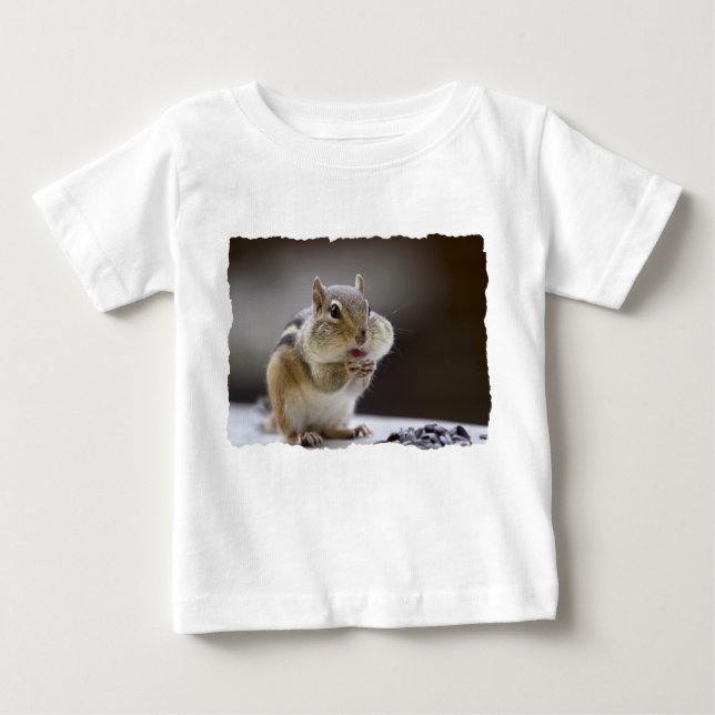 Chipmunk with Cheeks Full Photo Baby T-Shirt (Front)