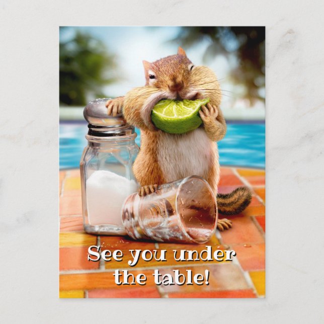 Chipmunk With Lime Invitation Postcard (Front)