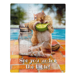 Chipmunk With Lime Jigsaw Puzzle