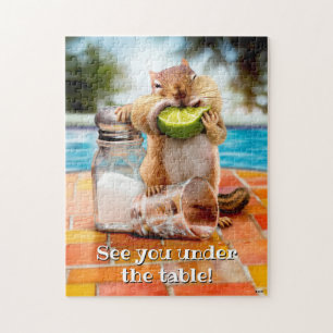 Chipmunk With Lime Jigsaw Puzzle