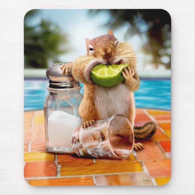 Chipmunk With Lime Mouse Pad (Front)