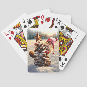 Chipmunk With Pine Cone Tree Poker Cards