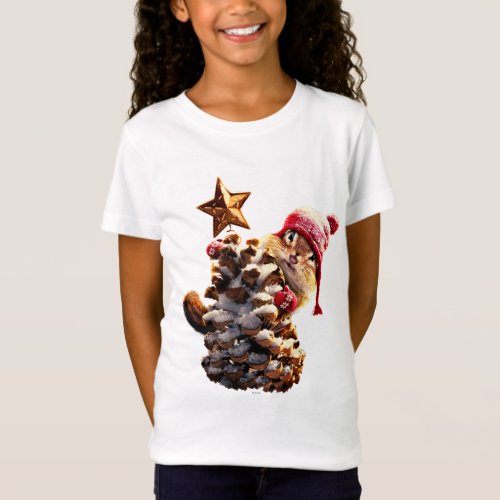 Chipmunk With Pine Cone Tree T_Shirt