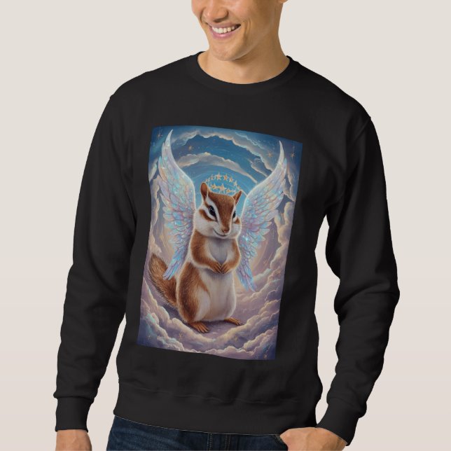 Chipmunk With Wings In Clouds Childrens Surreal Sp Sweatshirt (Front)