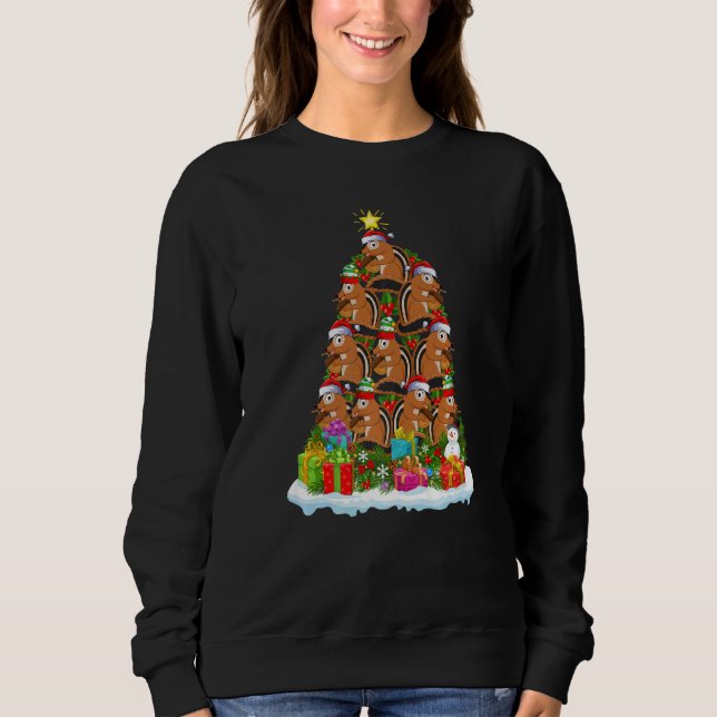 Chipmunk  Xmas Holiday  Chipmunk Christmas Tree Sweatshirt (Front)
